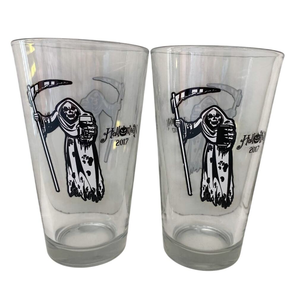 Halloween 2017 Reaper, glass tumblers, glasses, drinkware, fall decor, set of 2